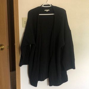 Black oversized long cardigan